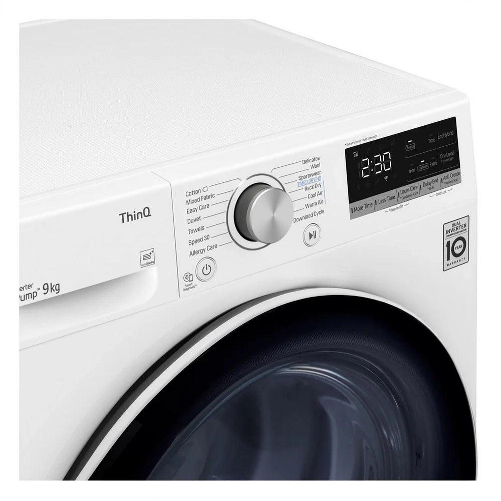 LG V7 FDV709W WiFi Connected 9kg DUAL Inverter Heat Pump Tumble Dryer White A++ Rated