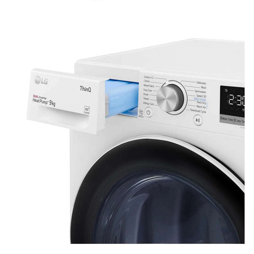 LG V7 FDV709W WiFi Connected 9kg DUAL Inverter Heat Pump Tumble Dryer White A++ Rated