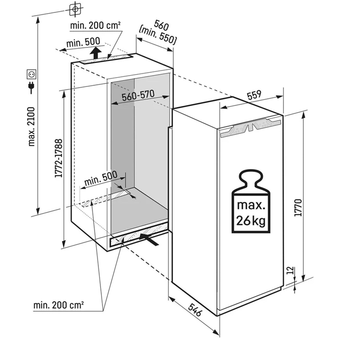 Liebherr Plus IRBD5120 Bio Fresh Fully Integrated Larder Fridge