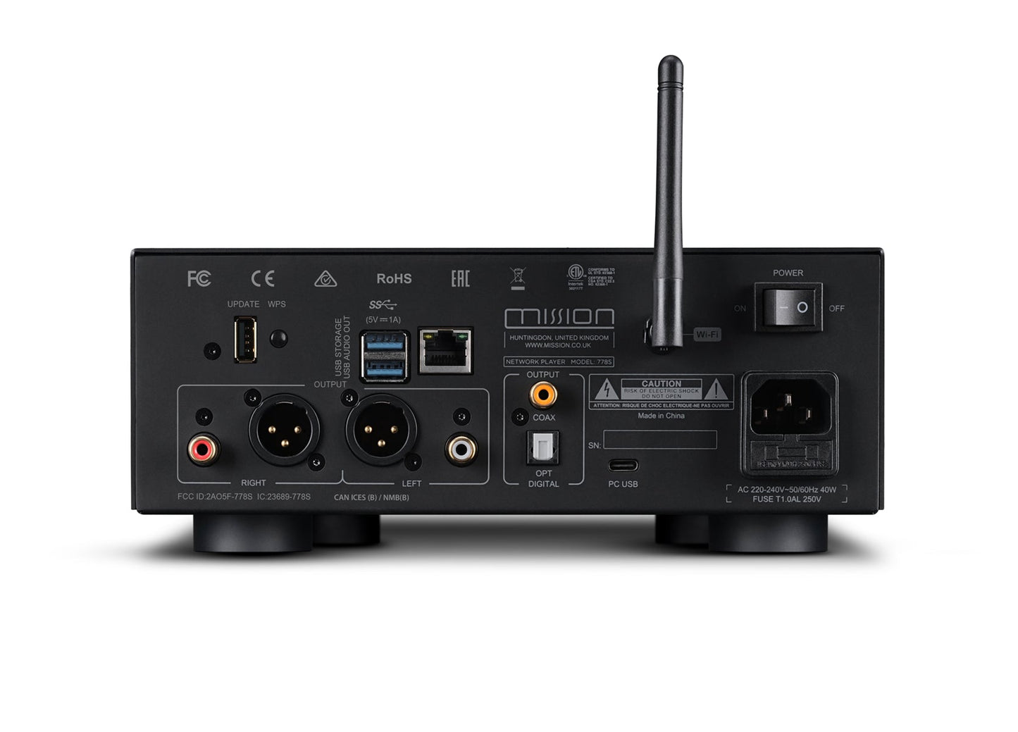 Mission 778X Stereo Amplifier with 778S Streamer Bundle - Black
