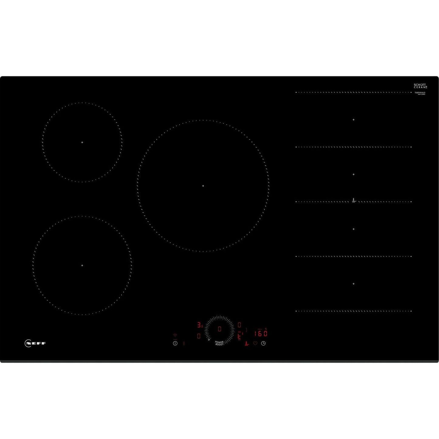 Neff T68FHV4L0 N70 80cm TwistTouch Induction Hob Black