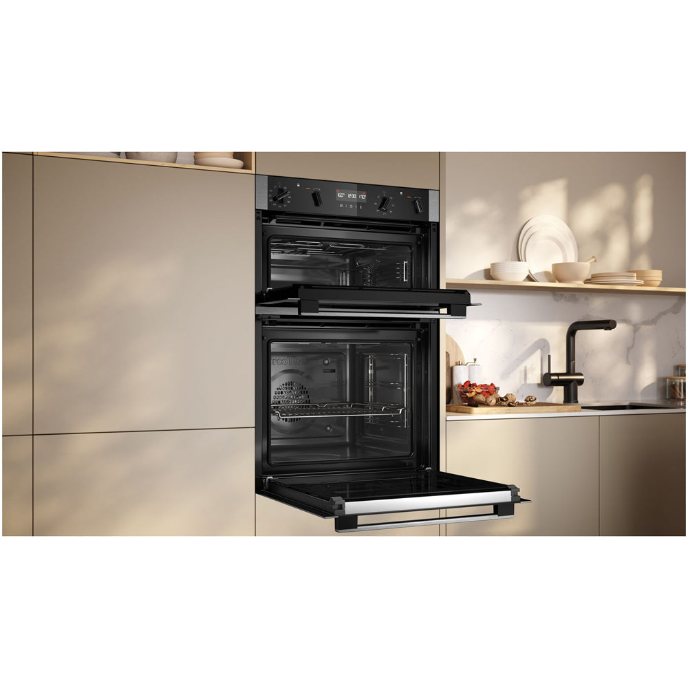 Neff U2ACH7AN7B Built in Self Cleaning Electric Double Oven Stainless Steel