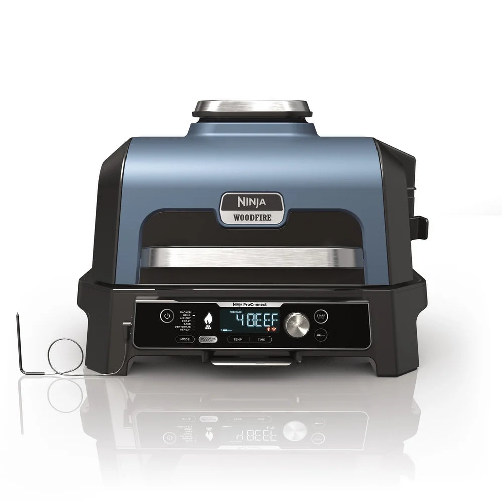 Ninja OG901UK Woodfire Pro Connect XL Electric BBQ Grill & Smoker with Cover and Woodfire Pellets OG901UKCOVKIT