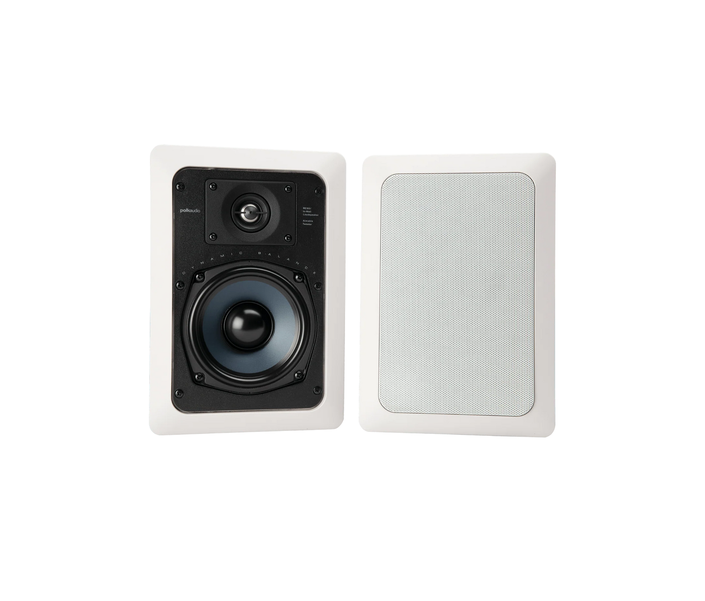 Polk RC55i High-Quality In-Wall Speakers Pair with 5.25inch Drivers White