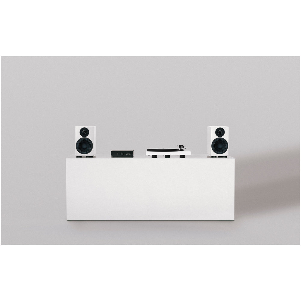 Pro-Ject Colourful Audio System 2 with Debut EVO 2 Turntable MaiA S3 Amplifier and Speaker Box 5 S2 Speakers - Satin White