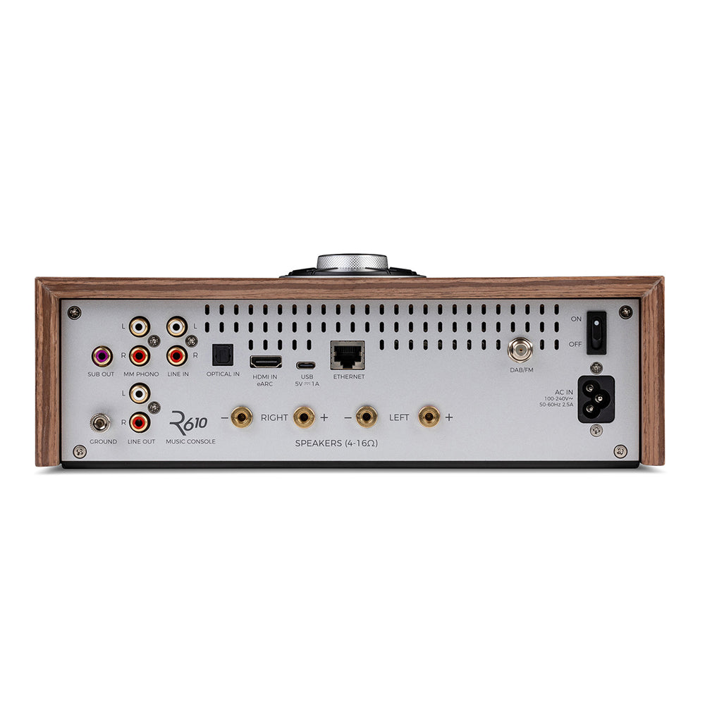 Ruark R610 Music Console and Wharfedale Linton Heritage Standmount Speakers with Matching Stands - Walnut