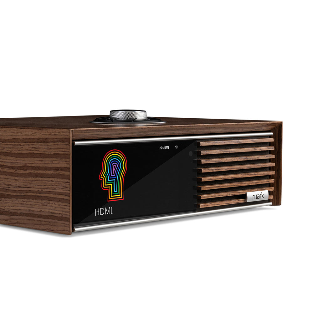 Ruark R610 Music Console and Wharfedale Linton Heritage Standmount Speakers with Matching Stands - Walnut