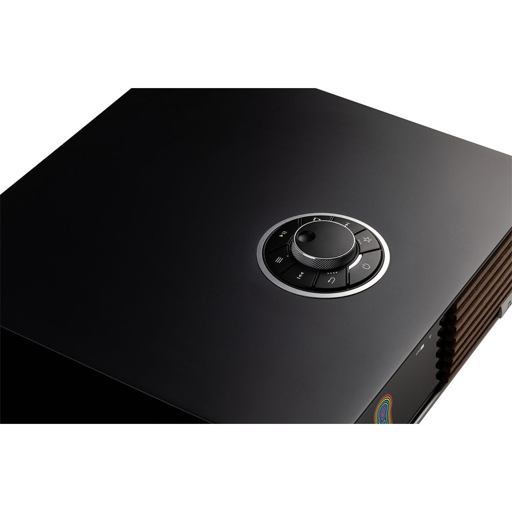 Ruark R610 Music Console Charcoal with Wharfedale Linton Heritage Standmount Speakers Black with Matching Stands