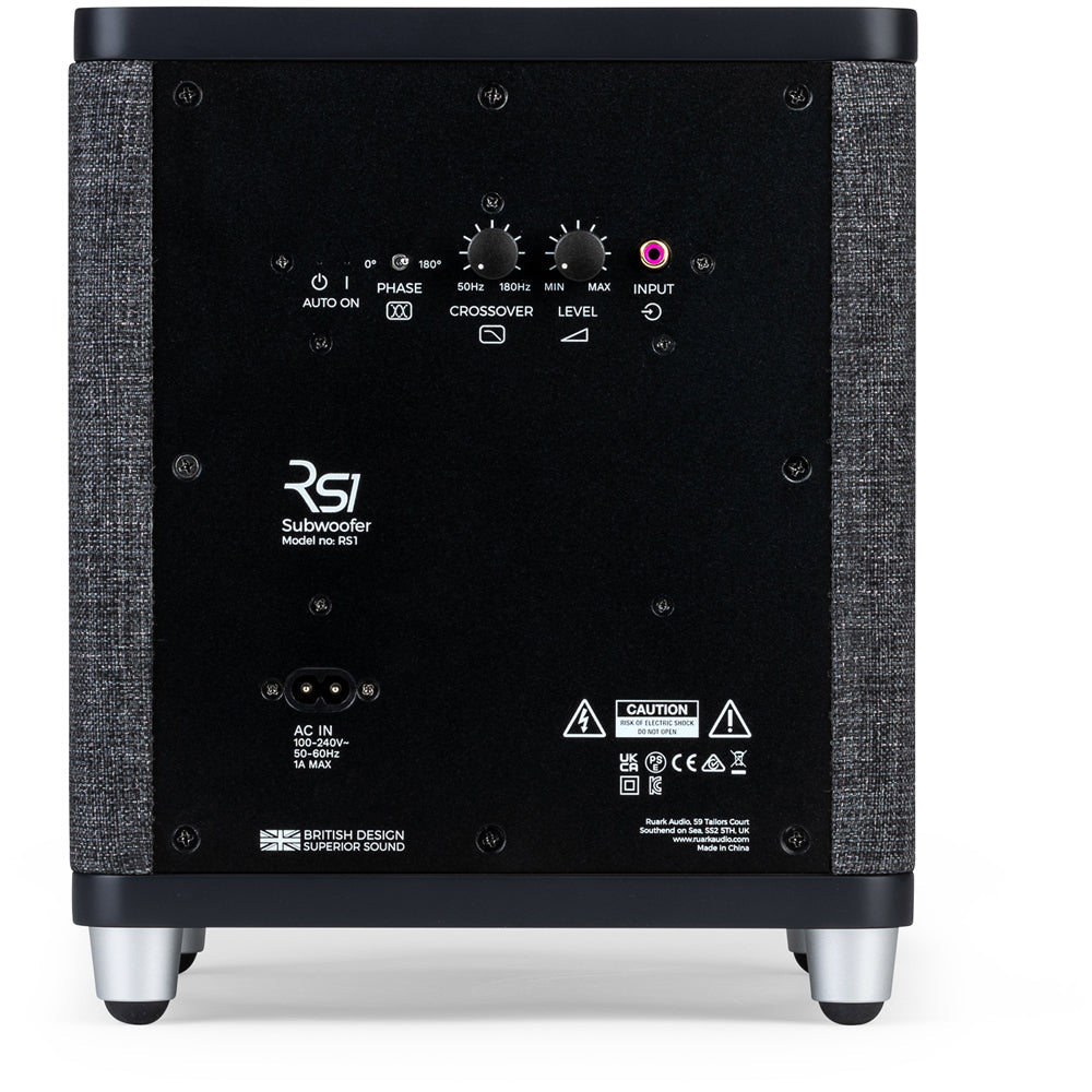 Ruark RS1 Subwoofer with MR1 MK3 Active Bluetooth Speakers Pair Charcoal Black