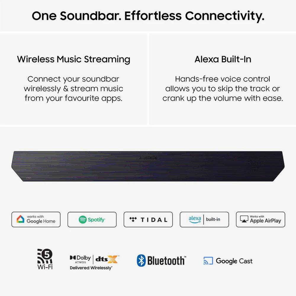 Samsung HW-Q990H Q-Series 11.1.4 Ch Dolby Atmos Soundbar with Subwoofer & Rear Speakers (2026)