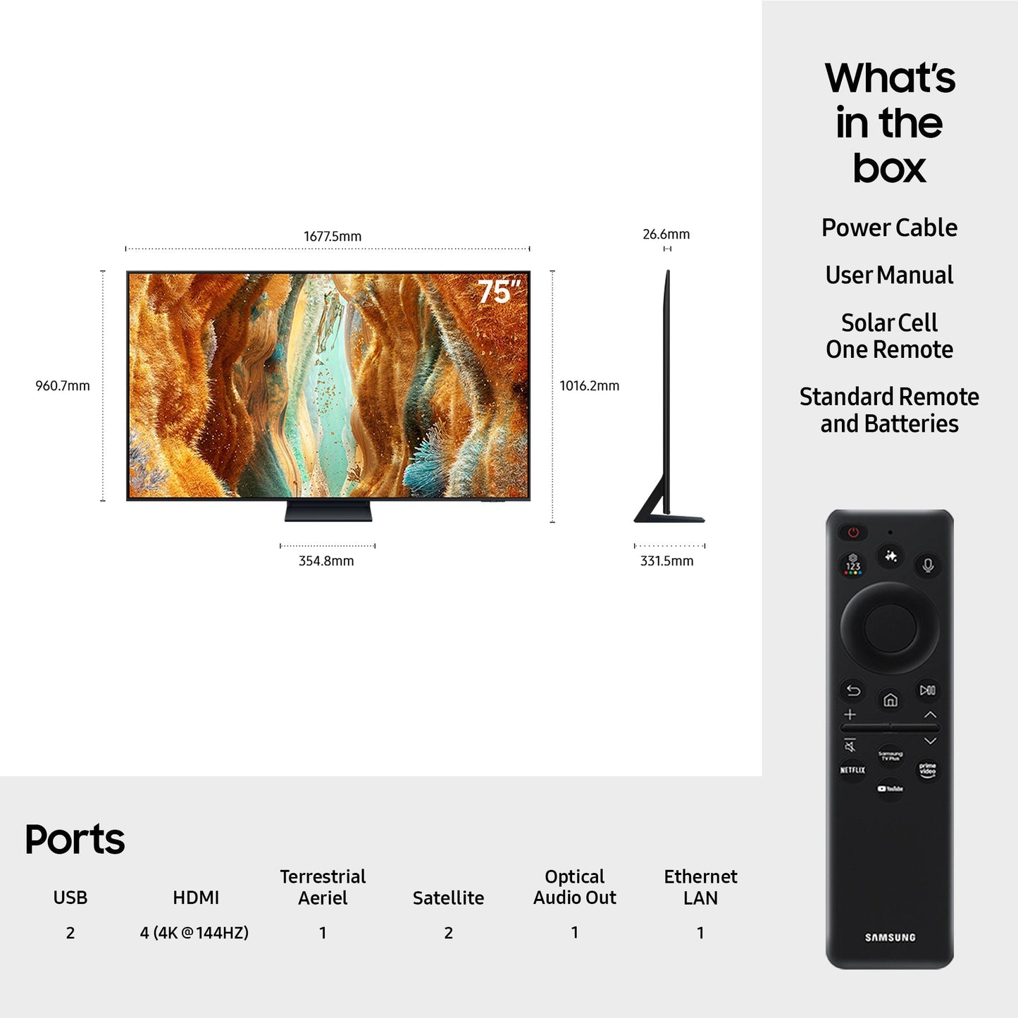 Samsung QE55QN73FATXXU 55 Inch QN73F 4K Neo QLED Ultra HD HDR Smart TV