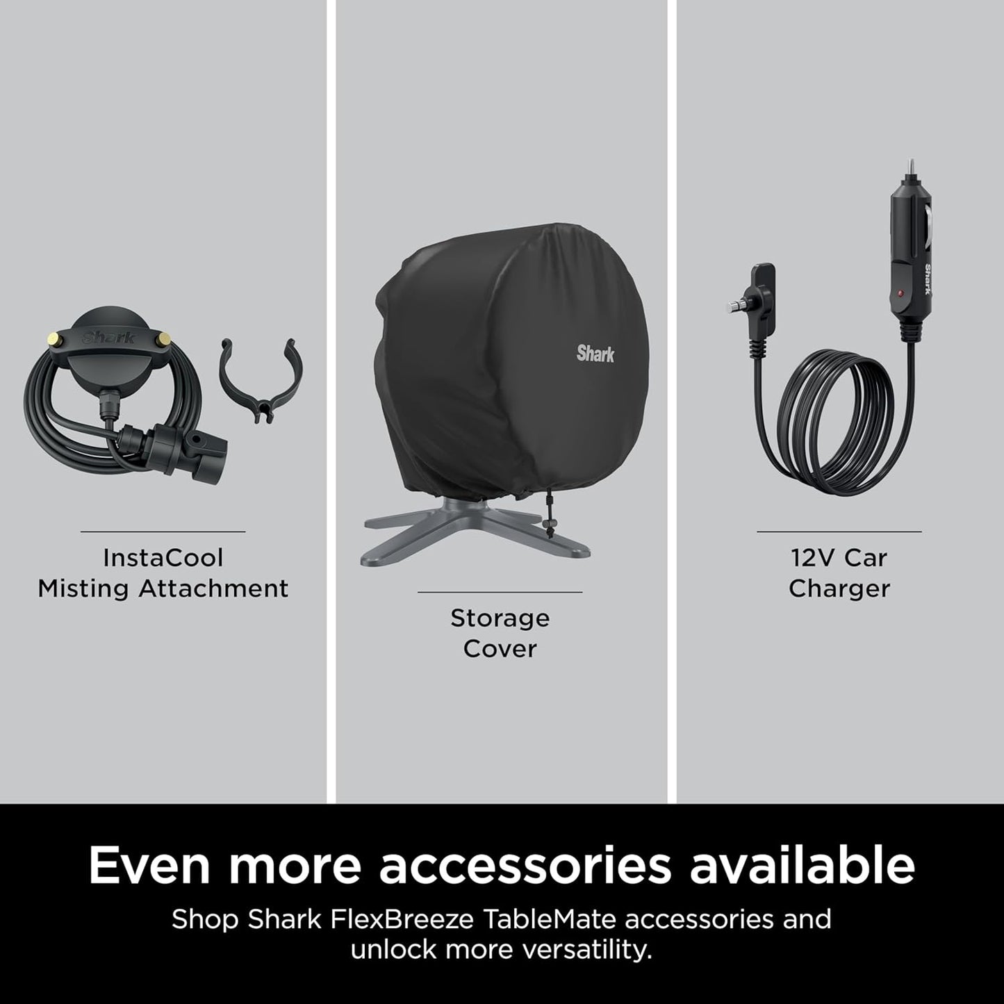 Shark FA150UK FlexBreeze TableMate Indoor to Outdoor High Velocity Tabletop Fan - Winter Fog
