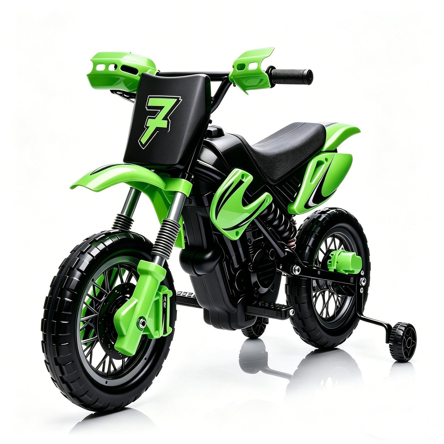 Garvee Safe 6V Electric Ride-On Motorcycle for Kids - Realistic Battery-Powered Toy Bike - Training Wheels, Lights & Sounds - Ideal for Boys & Girls - Green