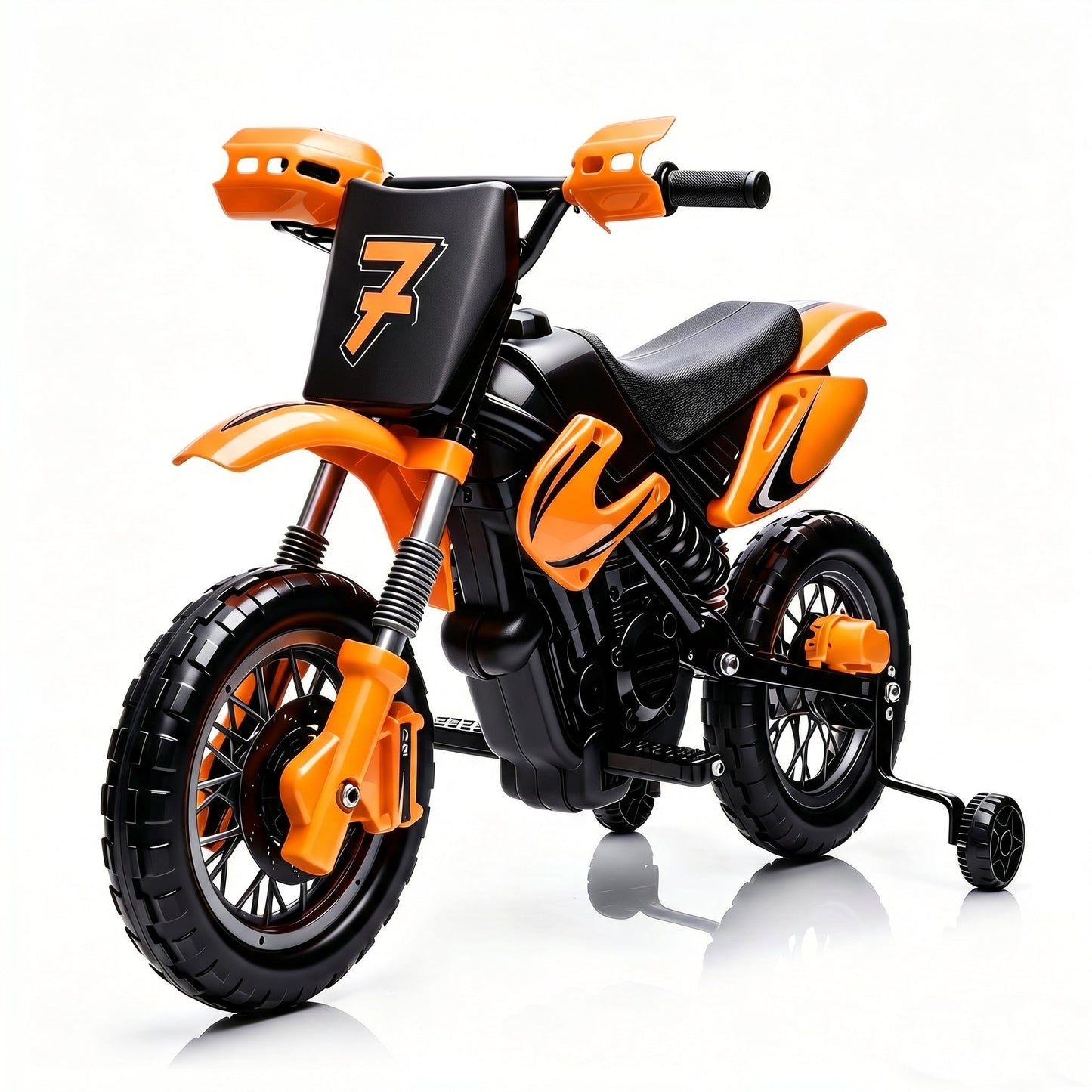 Garvee Safe 6V Electric Ride-On Motorcycle for Kids - Realistic Battery-Powered Toy Bike - Training Wheels, Lights & Sounds - Ideal for Boys & Girls - Orange