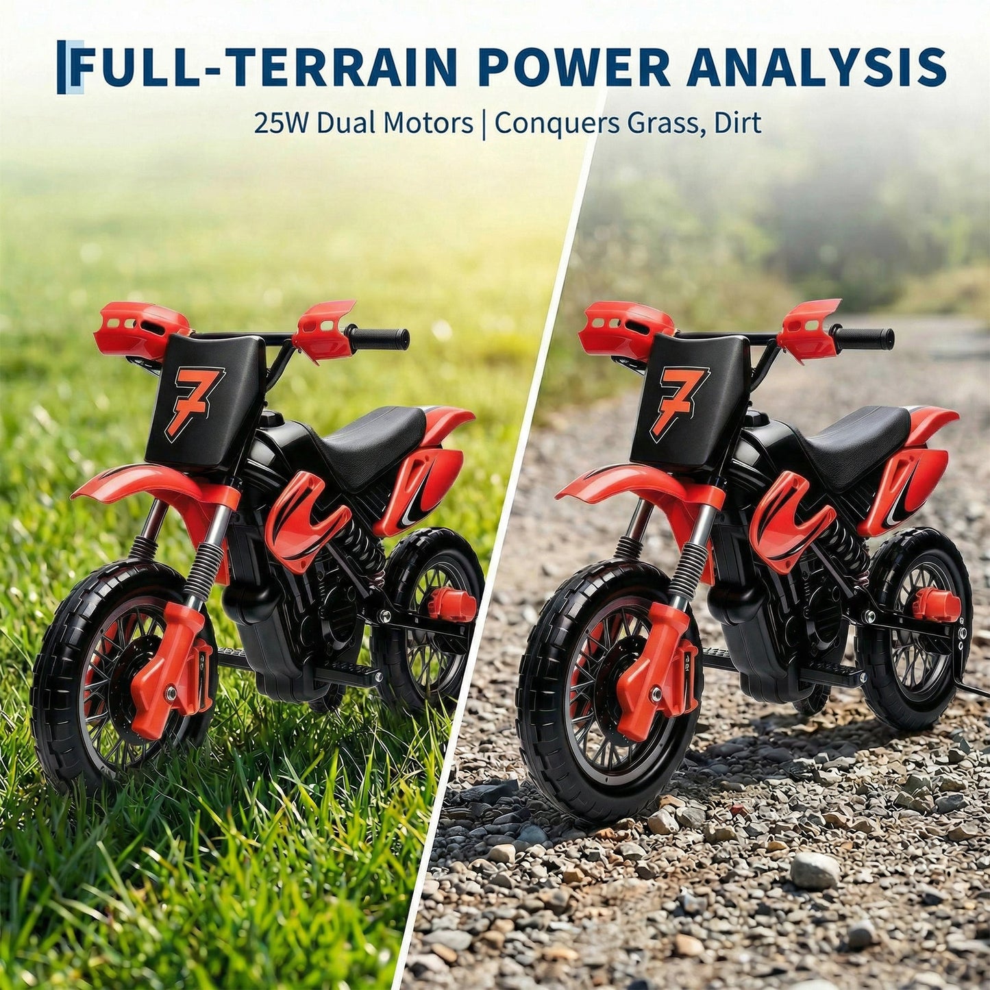 Garvee Safe 6V Electric Ride-On Motorcycle for Kids - Realistic Battery-Powered Toy Bike - Training Wheels, Lights & Sounds - Ideal for Boys & Girls - Red