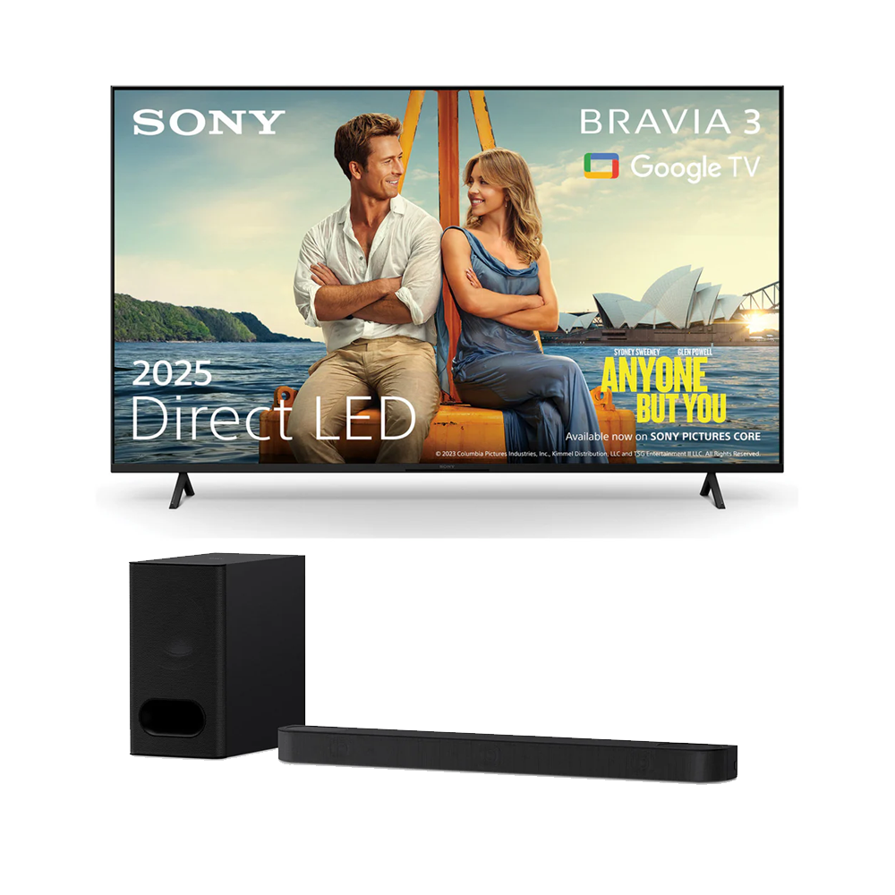 Sony K43S38BP 43 Inch Bravia 3 LED 4K UHD HDR Google TV with HT-B600 3.1.2ch BRAVIA Theatre Bar 6 Soundbar Bundle