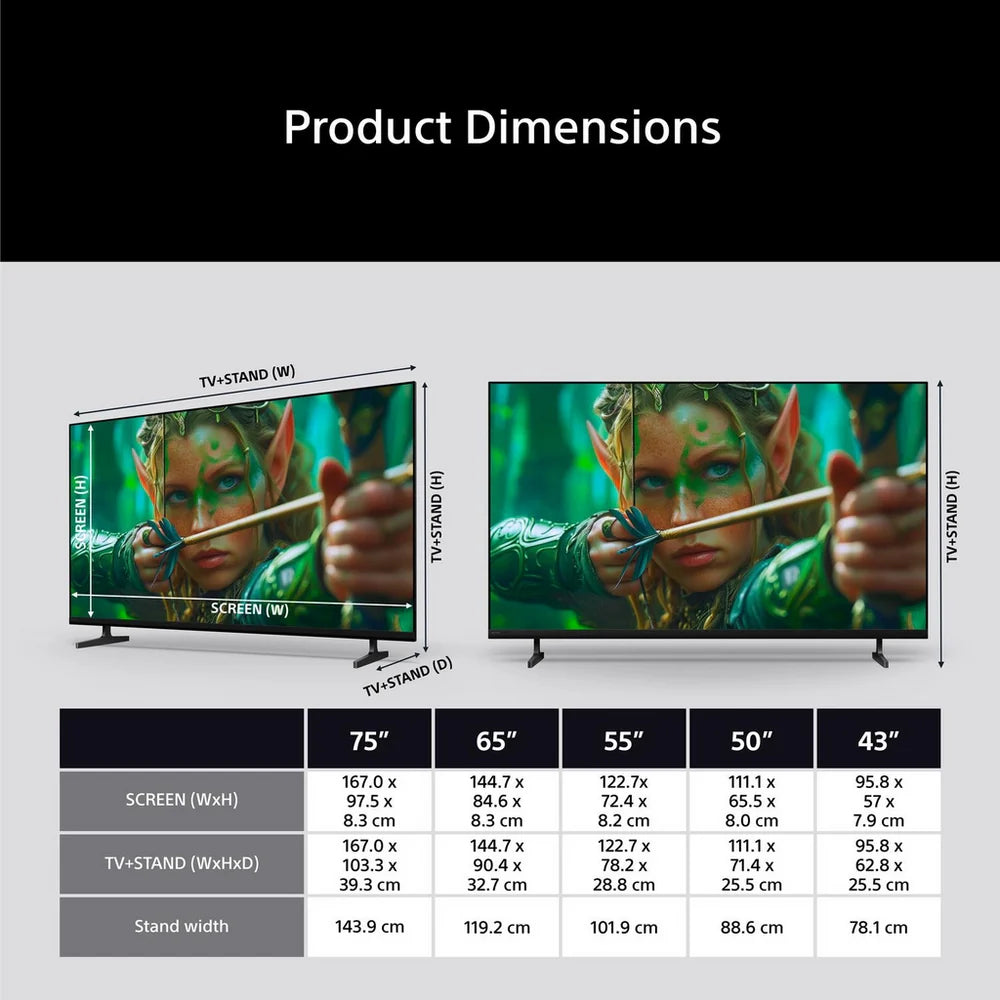 Sony K65S25M2PB 65 Inch BRAVIA 2 II Direct LED 4K Ultra HD HDR Smart Google TV 2026