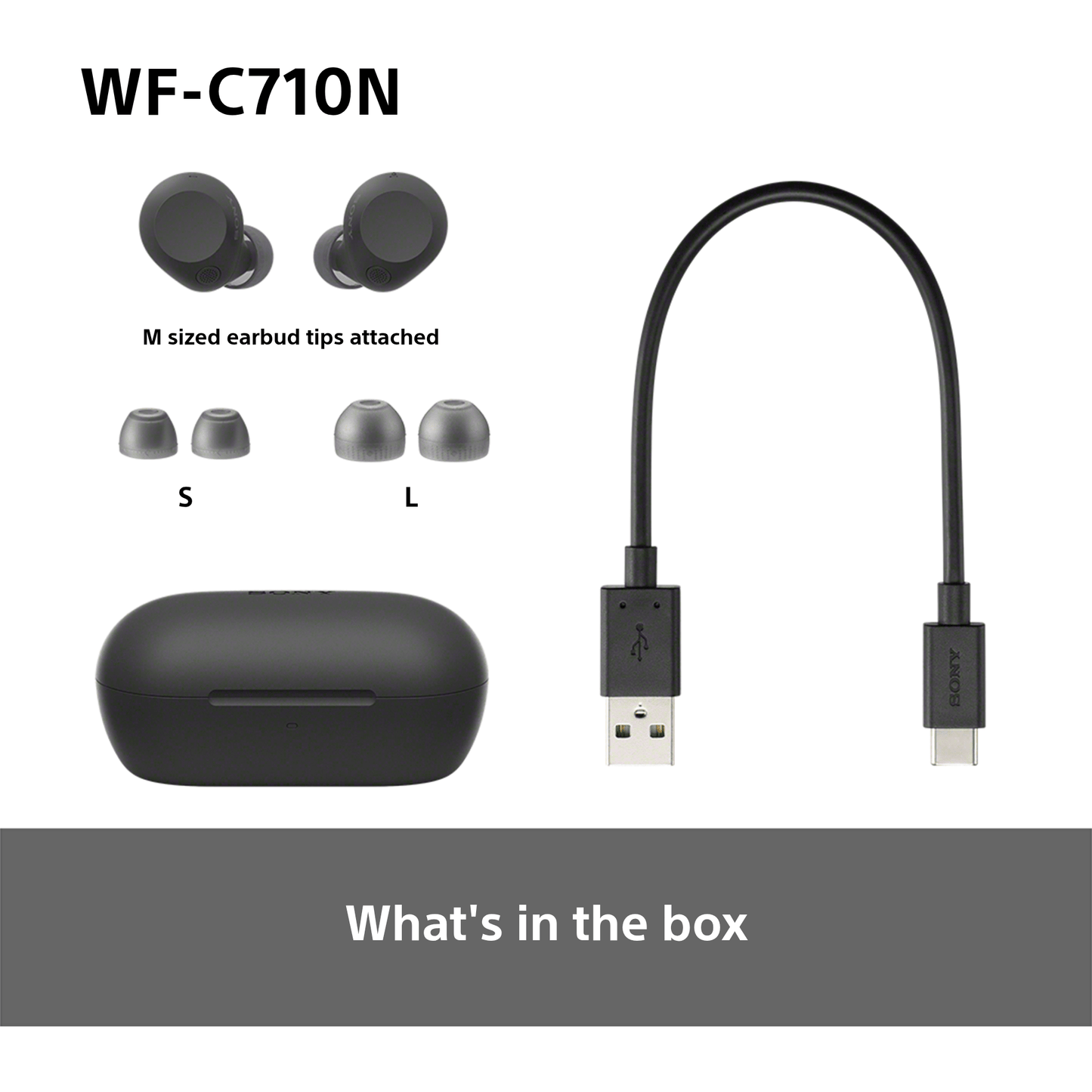Sony WFC-710N Wireless Noise Cancelling Bluetooth Earbuds Black
