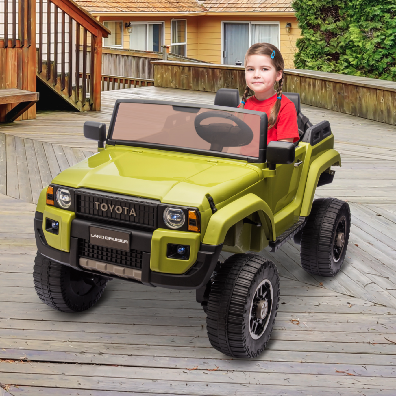 Garvee Ride P Series 24V Kids Electric Ride-On Car w/Parent Remote Control, 4WD/2WD Switch, Bluetooth Music, LED Lights & Shovel – 2-Seater Off-Road Toy for Over 3 Years, ASTM/CPSIA Certified
