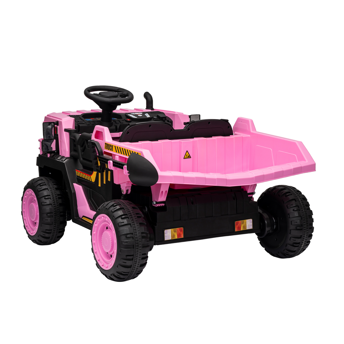 Garvee Ride - P Series: 24V Ride On Dump Truck, 2 Seater Electric Cars for Kids with Remote Control, Dump Bed, Shovel, Music, Led, Wheel Shock Absorption,Ride On Construction Vehicle Four- for Kids 3+,Pink