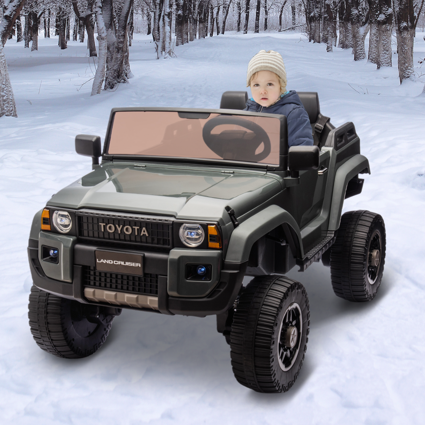 Garvee Ride P Series 24V Kids Electric Ride-On Car w/Parent Remote Control, 4WD/2WD Switch, Bluetooth Music, LED Lights & Shovel – 2-Seater Off-Road Toy for Over 3 Years, ASTM/CPSIA Certified