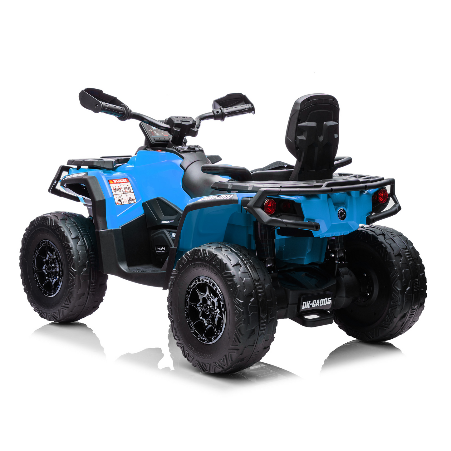 Garvee Ride - P Series: 2 Seater Ride On Car 24V 4WD Electric ATV, Leather Seats, Safety Belt, Bluetooth, Adjustable Speed, Yellow, Outdoor Adventure - Blue