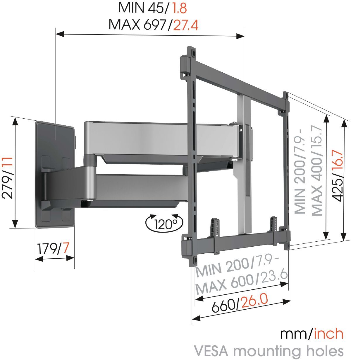 Vogels Elite TVM 5855 Full-Motion TV Wall Mount