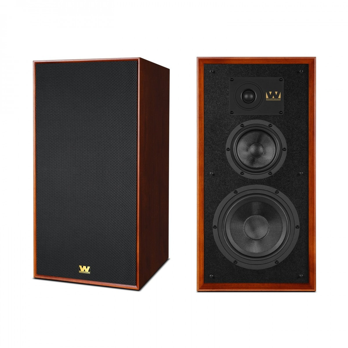 Wharfedale Super Linton Heritage Standmount Speakers with Matching Stands - Mahogany
