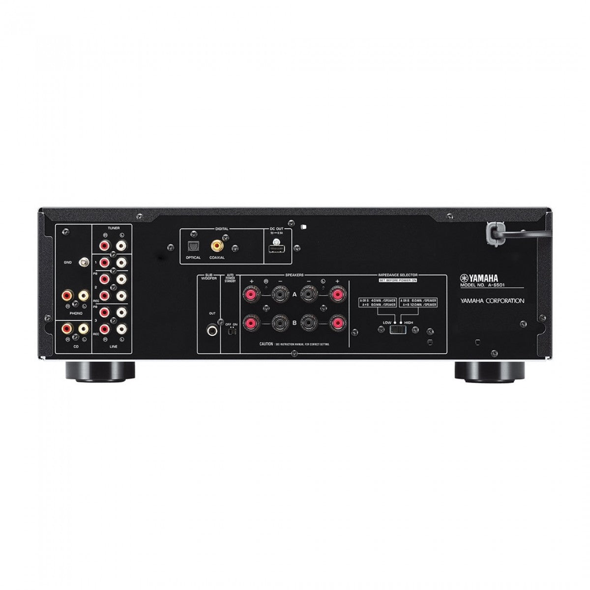 Yamaha AS501 Integrated Amplifier with Monitor Audio Bronze 300 7G Floorstanding Speakers Pair Black HiFi Package
