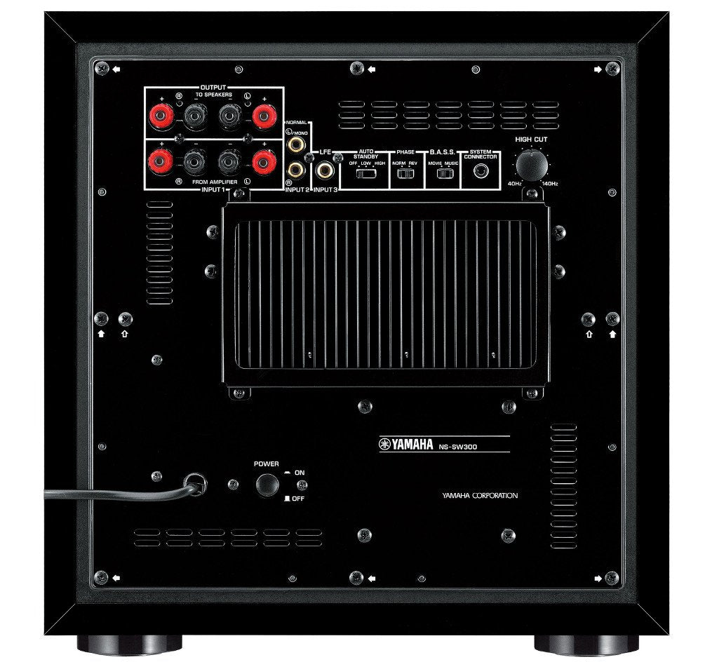 Yamaha NSSW300BL Twisted Flare Port Subwoofer in Black