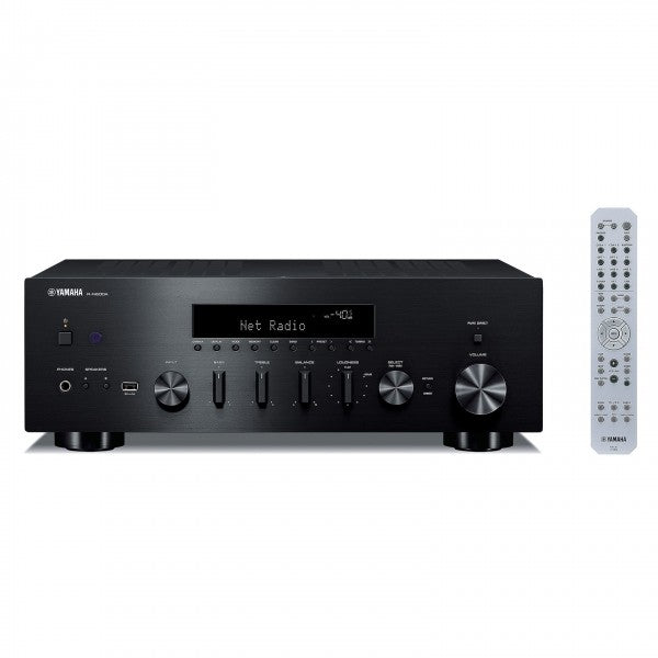 Yamaha R-N600A Network Receiver & CD-S303 CD Player with Wharfedale Linton Heritage Standmount Speakers with Matching Stands - Black