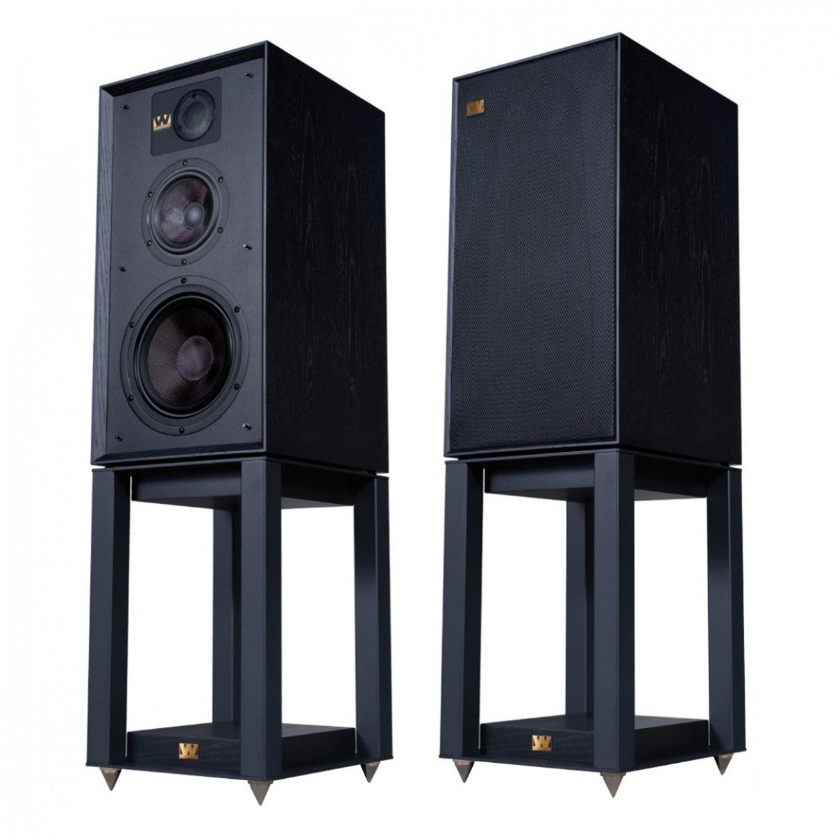 Yamaha R-N600A Network Receiver with Wharfedale Linton Heritage Standmount Speakers with Matching Stands - Black